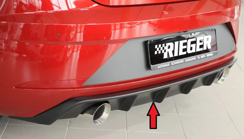 Rieger Heckeinsatz für Seat Leon FR (5F) - 5-tür. 01.17- (ab Facelift) carbon optik