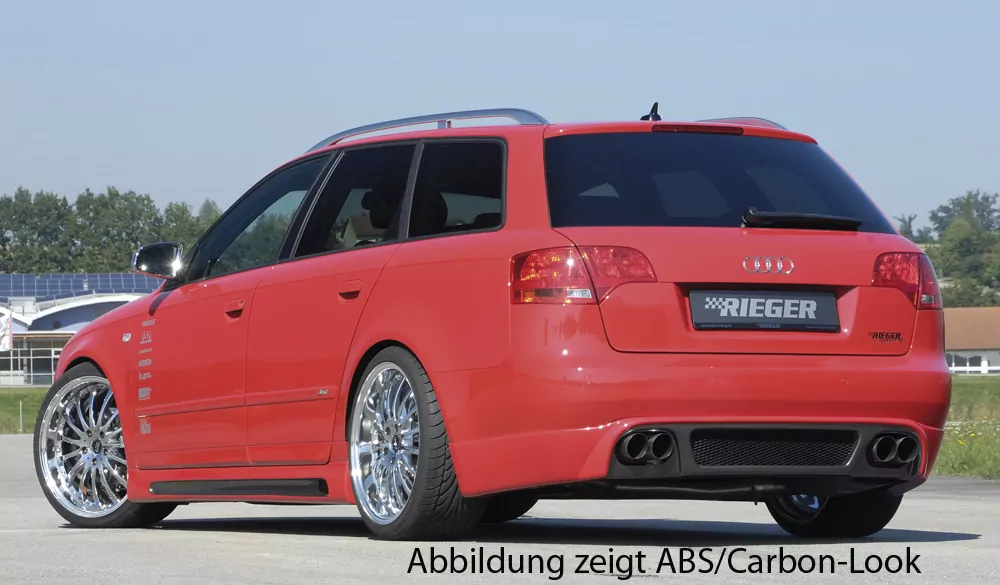 Rieger Heckschürzenansatz für Audi A4 (8E) Typ B7 - Lim. 11.04- (ab Facelift) carbon optik