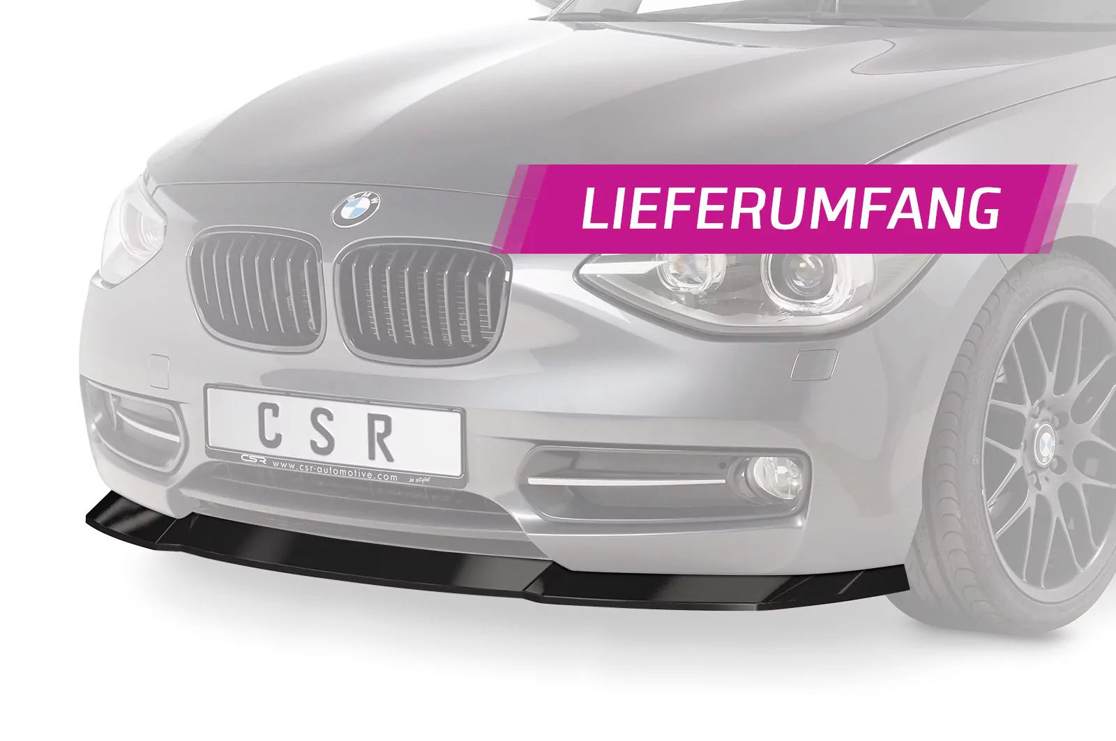 Cup-Spoilerlippe mit ABE für BMW 1er F20 / F21 Lackierfreundlich (schwarz matt)