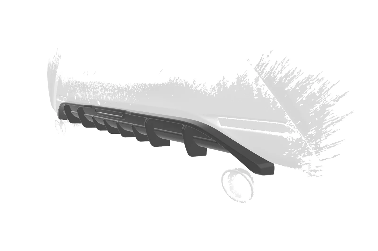 Heckansatz für Toyota Aygo 2 HA288 Schwarz Strukturiert