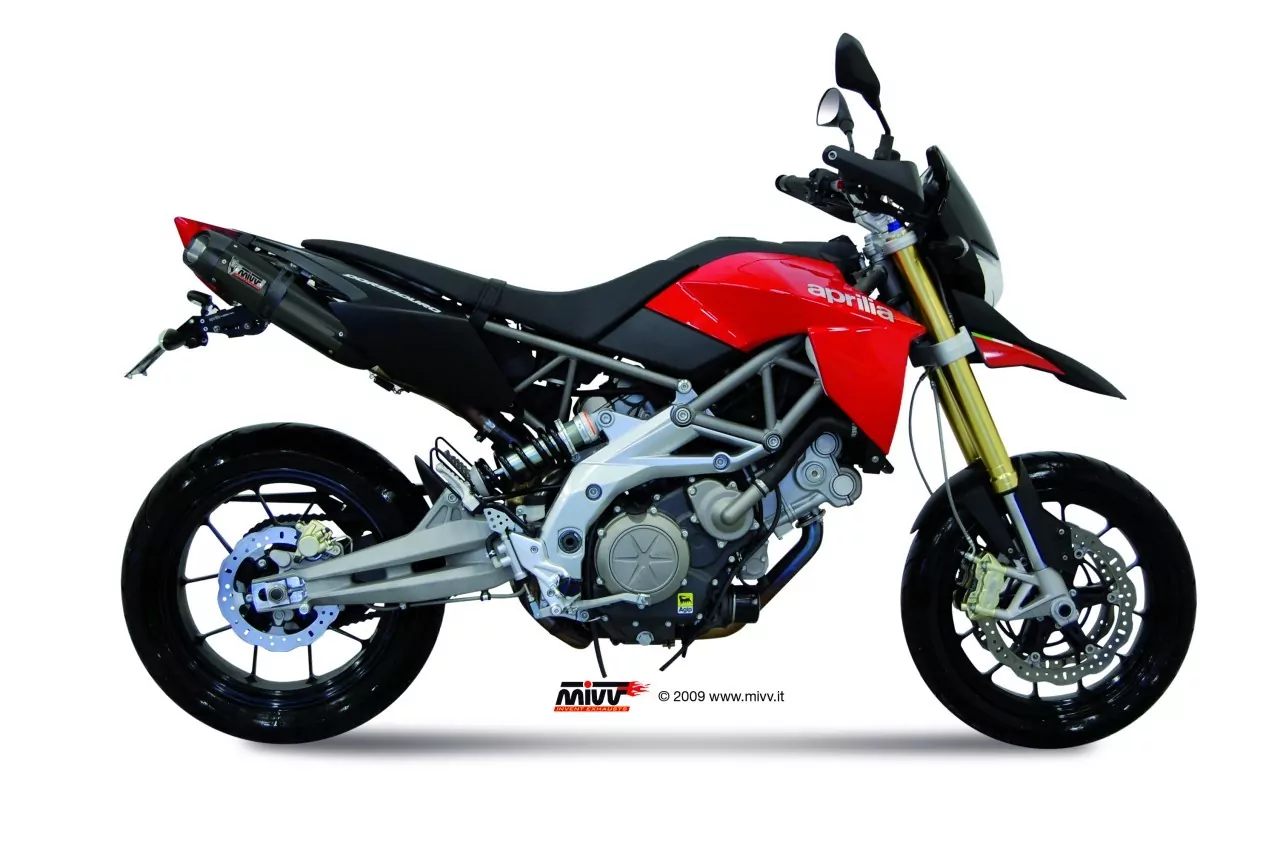 MIVV 2x SUONO In Edelstahl Schwarz Für APRILIA DORSODURO 750 08-