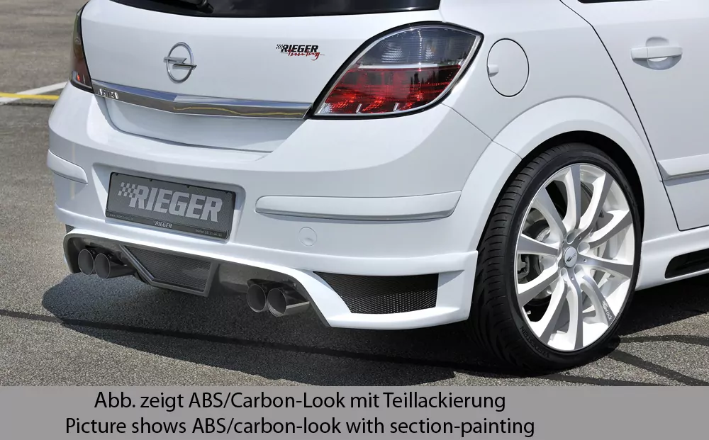 Rieger Heckschürzenansatz für Opel Astra H - 5-tür. 03.04- carbon optik