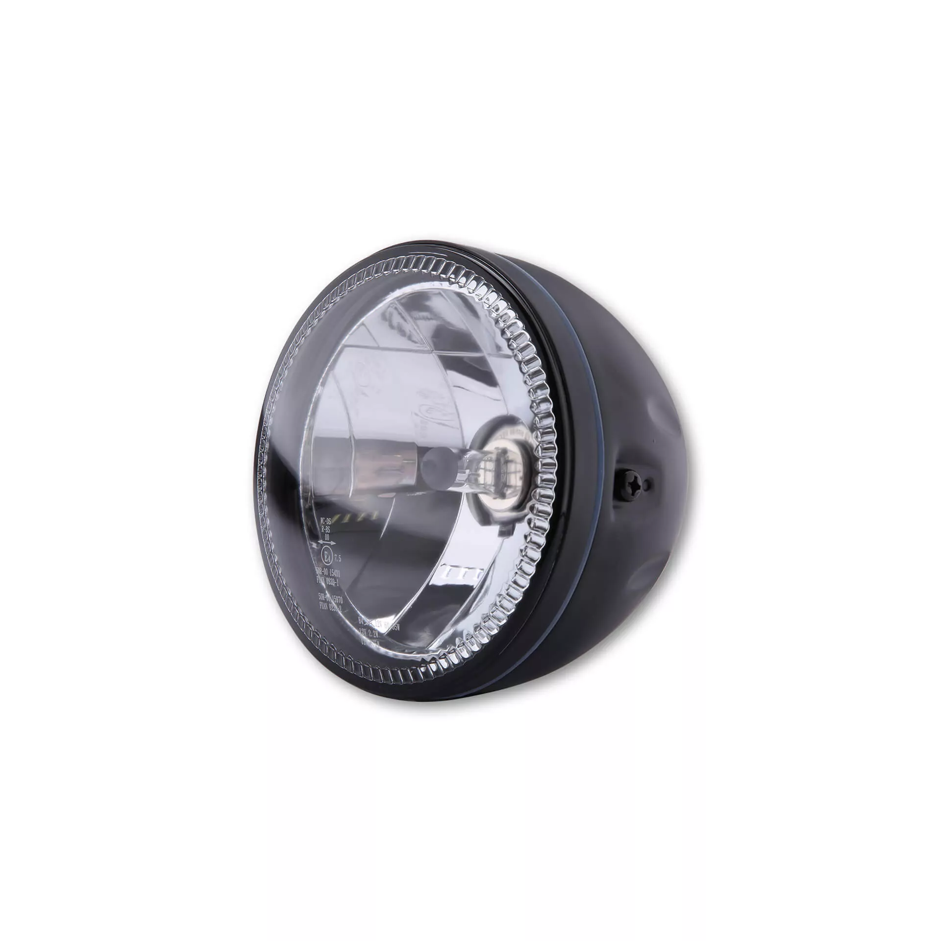 HIGHSIDER pro 5 3/4 Zoll Hauptscheinwerfer Skyline H4 Schwarz LED Standlichtring, E-Geprüft (1Stck)