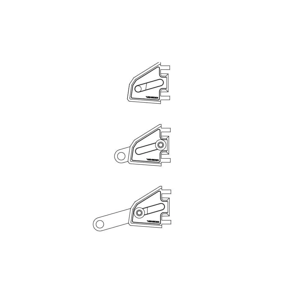 HIGHSIDER CNC Alu Lampenhalter Set EXTEND für Ø 35-37 mm, längenverstellbar, Schwarz
