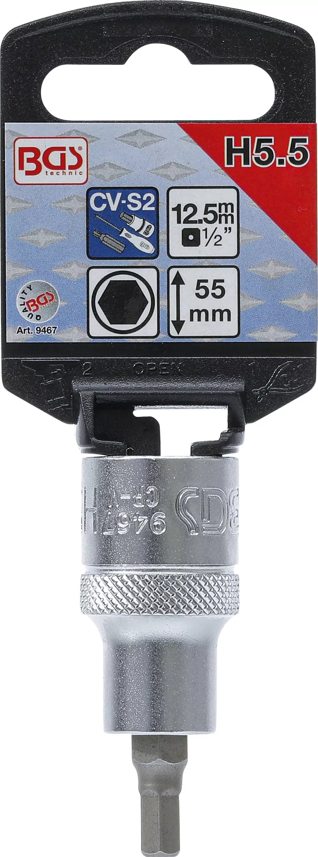 Bit-Einsatz | Antrieb Innenvierkant 12,5 mm (1/2") | Innensechskant 5,5 mm