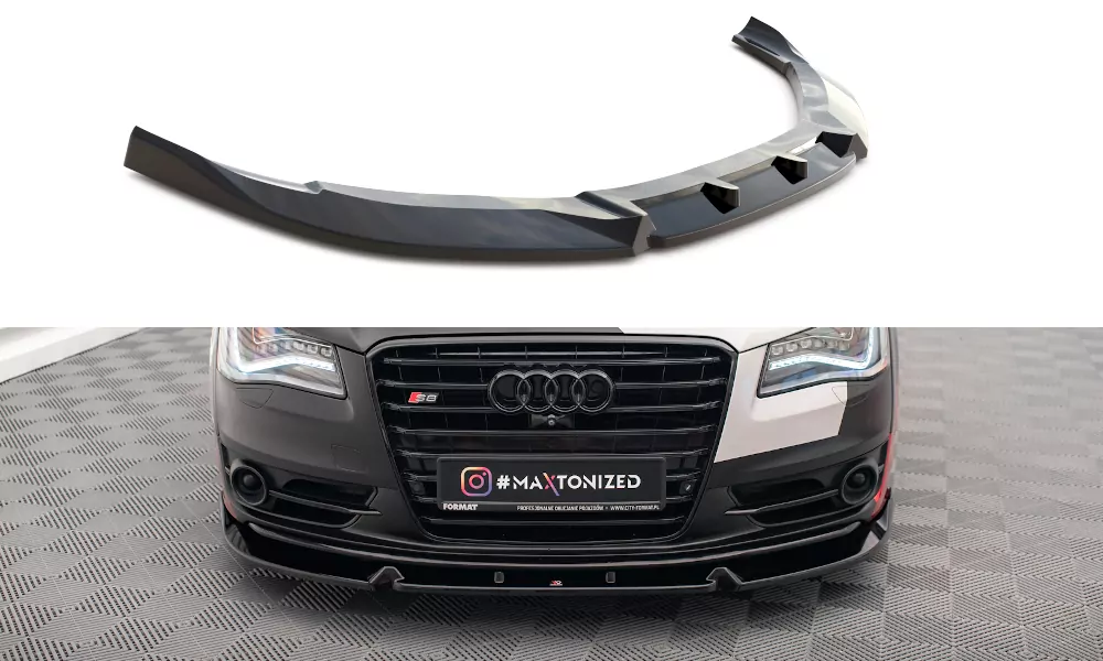 Front Ansatz V.2 Für Audi S8 D4 Schwarz Hochglanz