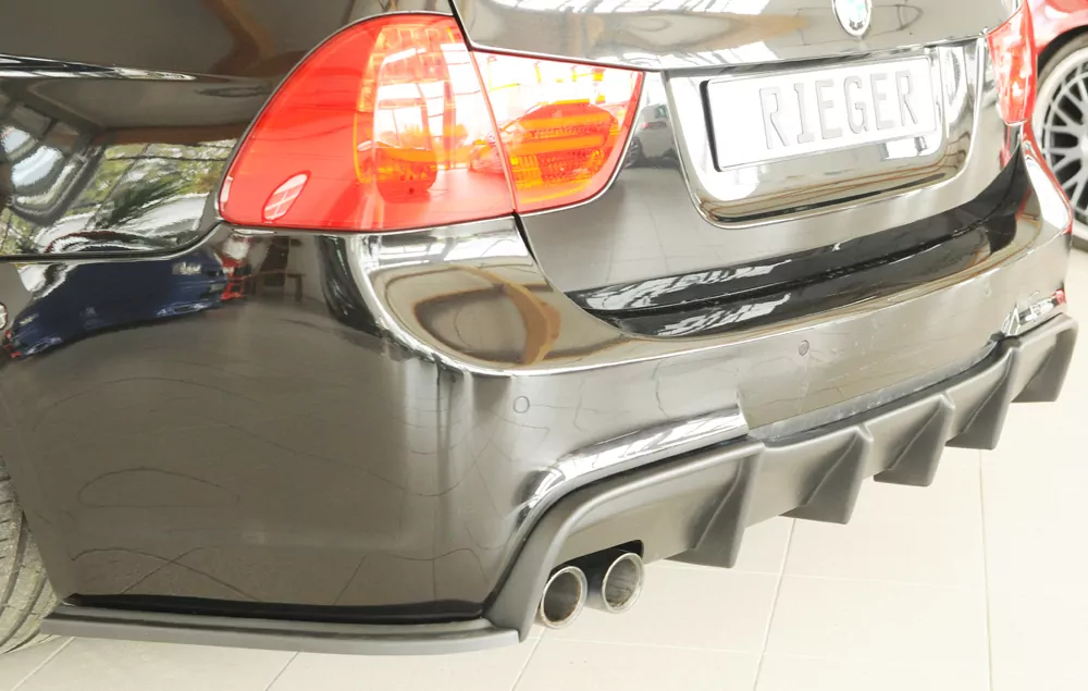 Rieger Heckeinsatz matt schwarz für BMW 3er E91 Touring 09.08- (ab Facelift) LCI