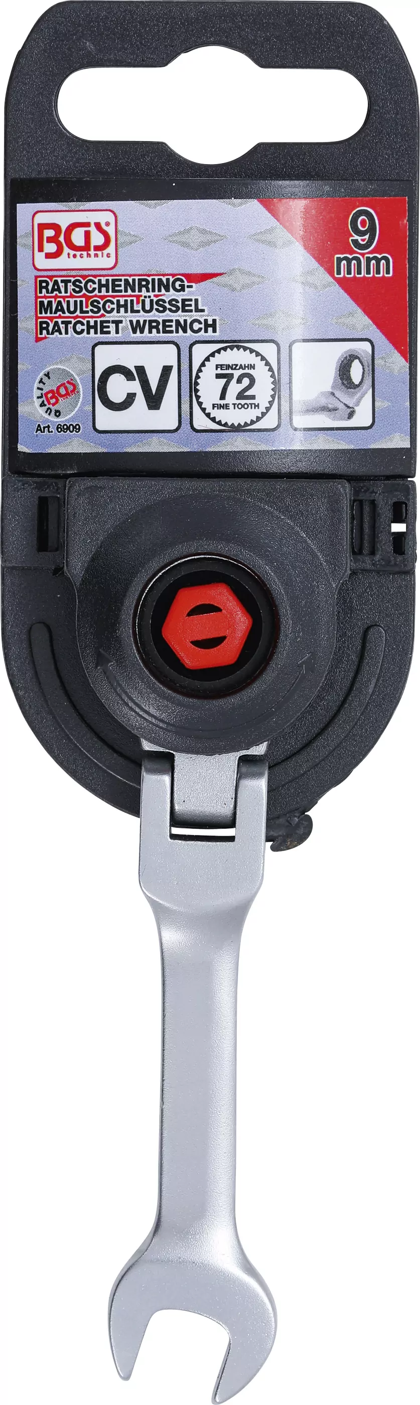 Ratschenring-Maulschlüssel | kurz | abwinkelbar | SW 9 mm