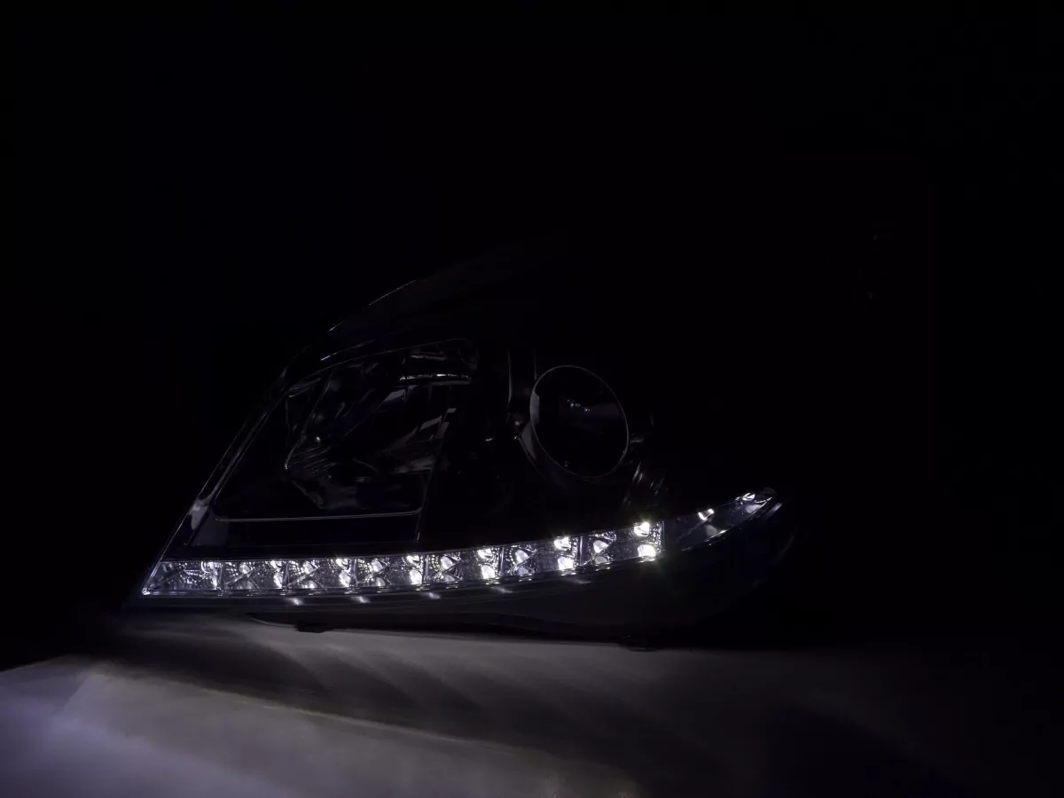 Scheinwerfer Set Daylight LED TFL-Optik Opel Astra H Bj. 04-10 chrom für Rechtslenker