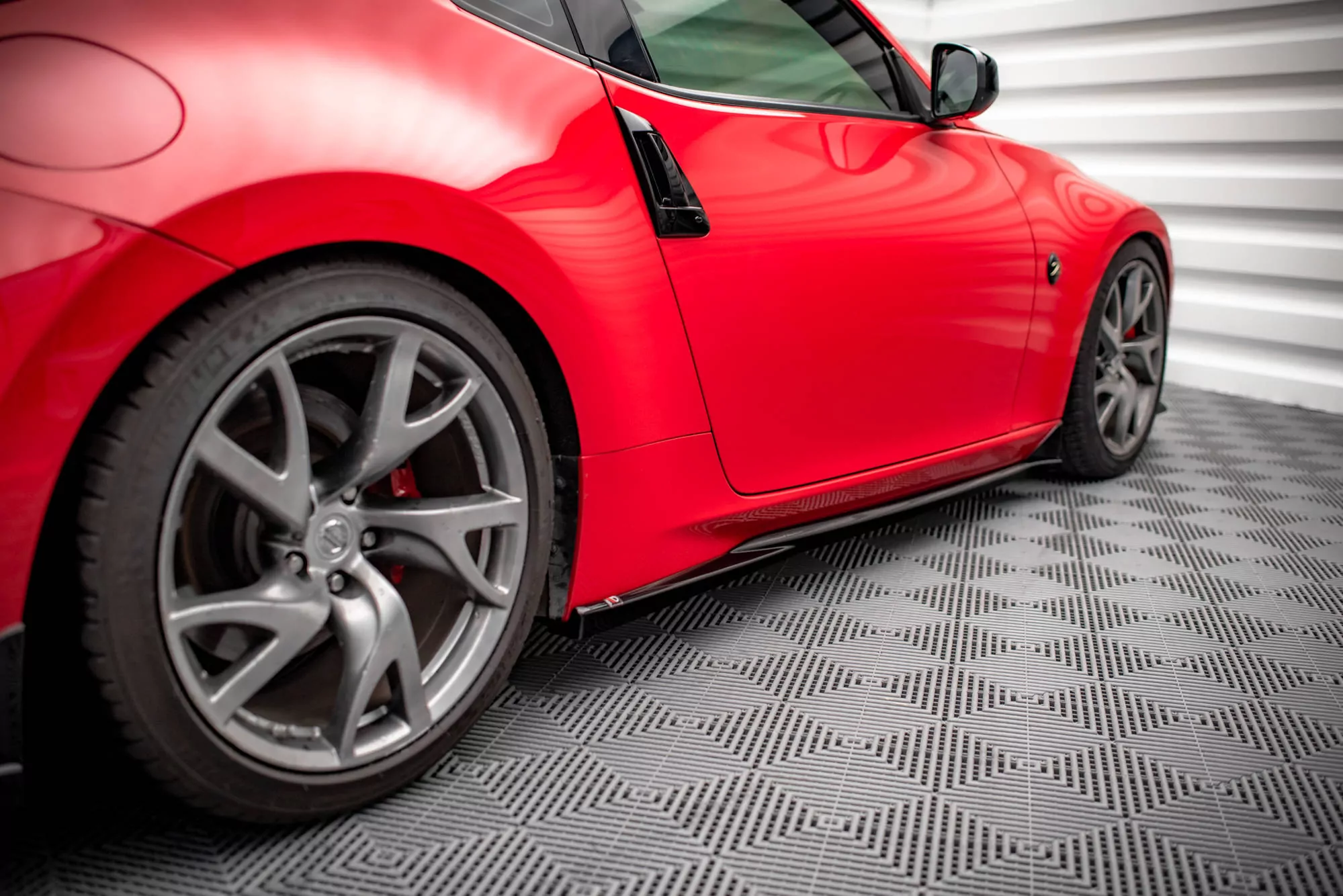 Seitenschweller Ansatz Für V.2 Für Nissan 370Z  Schwarz Hochglanz