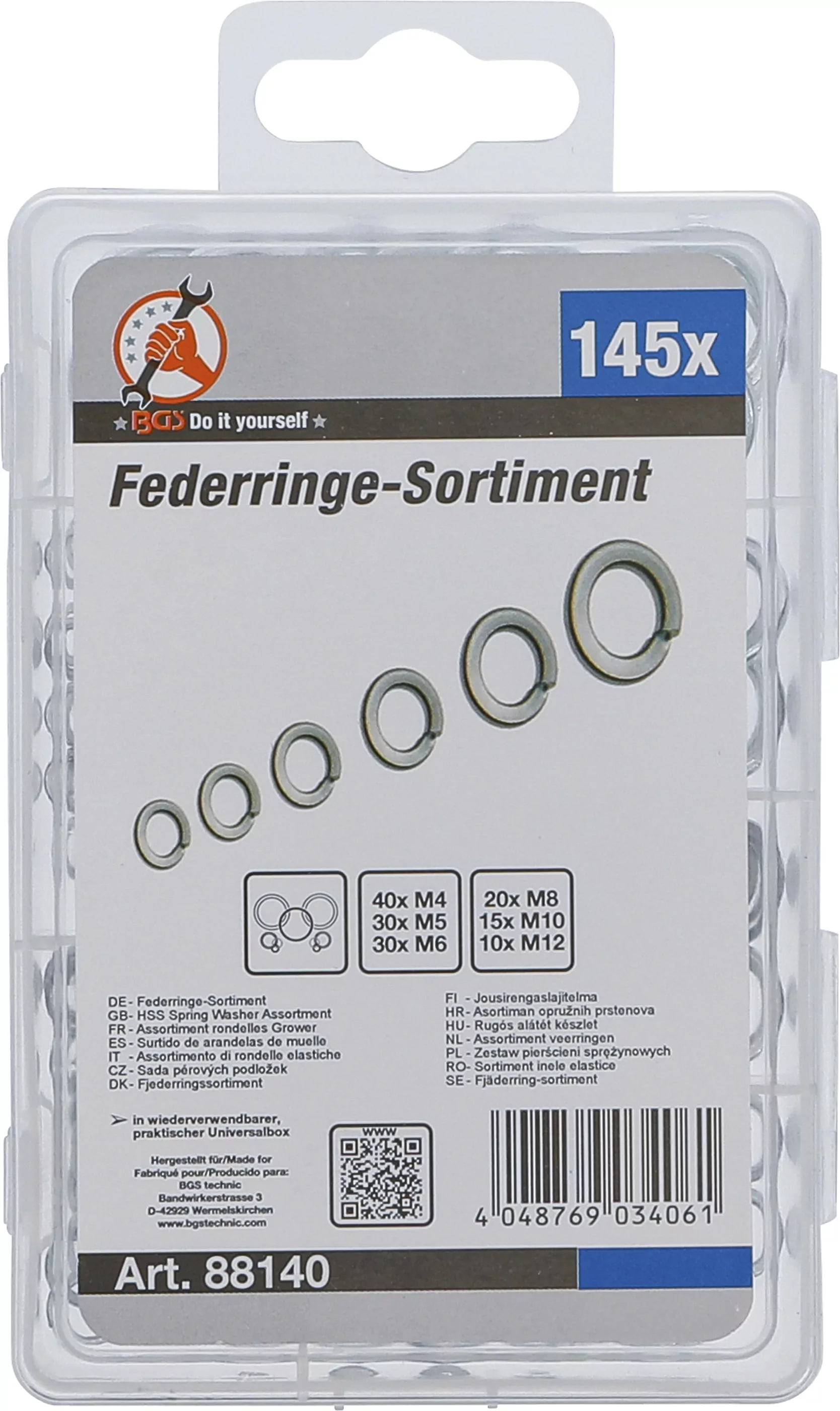 Federringe-Sortiment | M4 - M12 | 145-tlg.