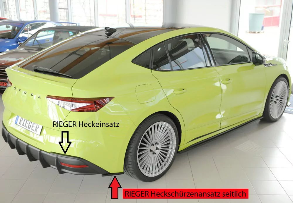 Rieger Heckschürzenansatz seitlich rechts matt schwarz für Skoda Enyaq iV RS (NY) SUV (5AZ) 07.21-