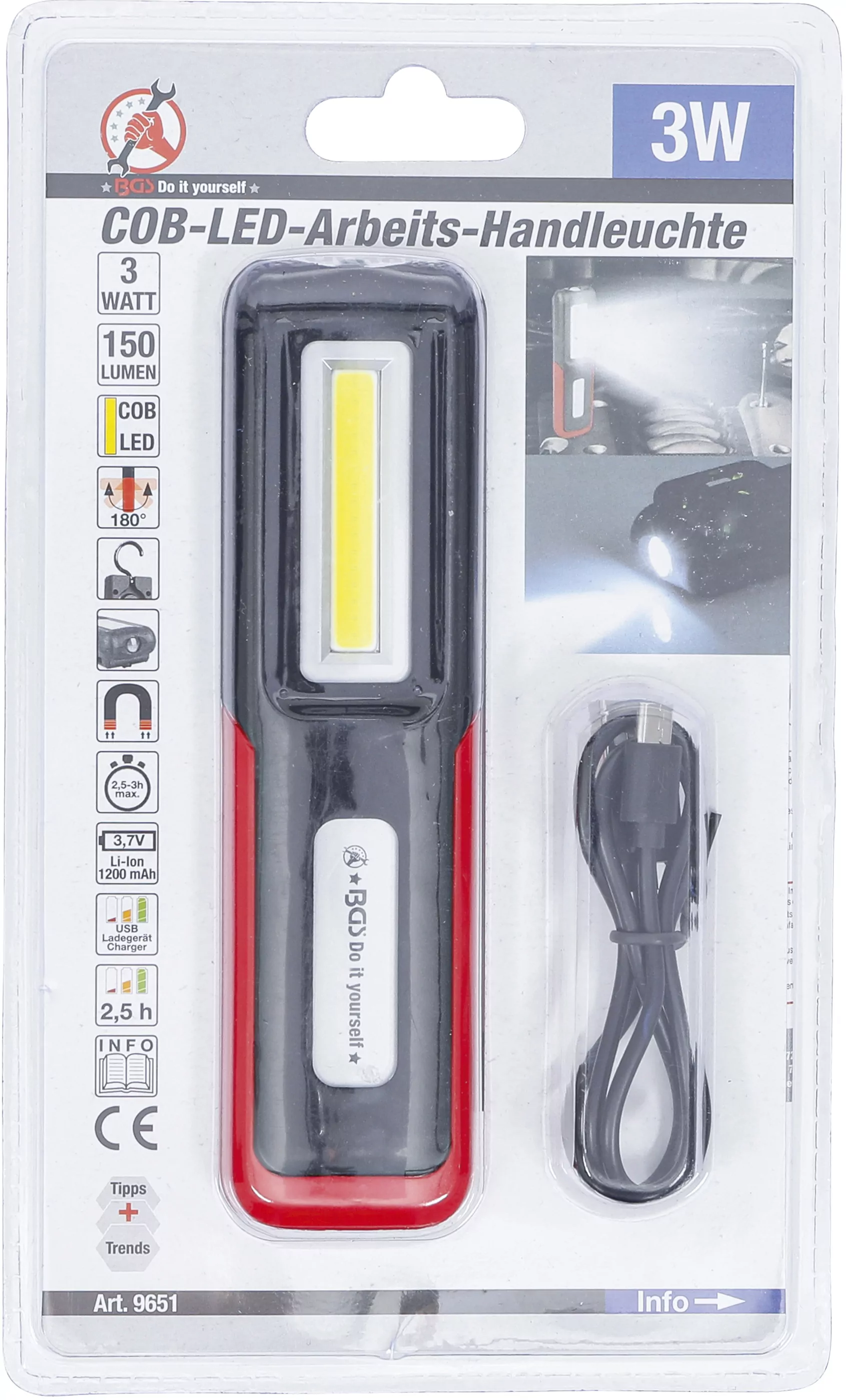 COB-LED-Arbeits-Handleuchte