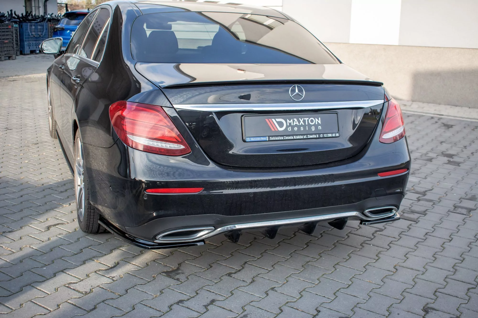 Heck Ansatz Flaps Diffusor Passend Für Diffusor Passend Für Mercedes-Benz E43 AMG / AMG-Line W213 Schwarz Hochglanz Schwarz Hochglanz