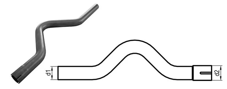 Achsrohrbogen geweitet - d1Ø 88,9mm  Länge: ~650mm