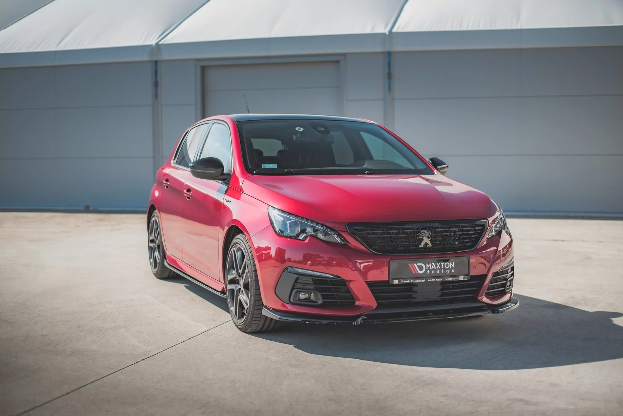 Front Ansatz V.1 Für Peugeot 308 GT Mk2 Facelift Schwarz Hochglanz