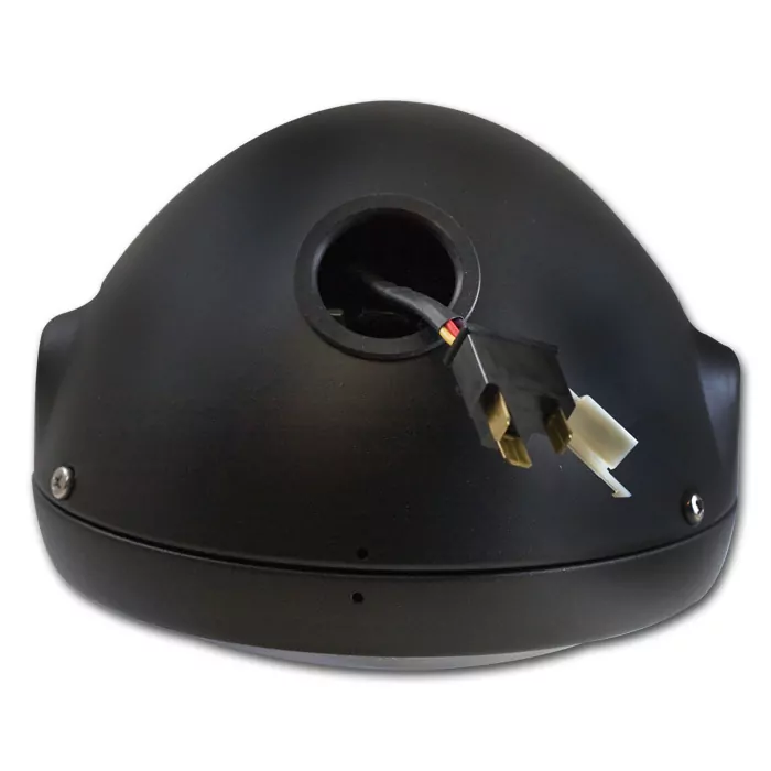 Led-scheinwerfer 7", Fargo, Mattschw, M8 Seitlich, Chromreflektor, British Style, E-geprüft