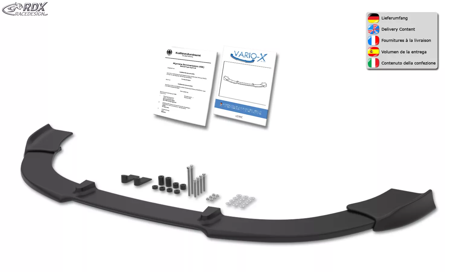 RDX Frontspoiler VARIO-X für SEAT Altea 5P Facelift 2009+ incl. Altea XL Frontlippe Front Ansatz Vorne Spoilerlippe