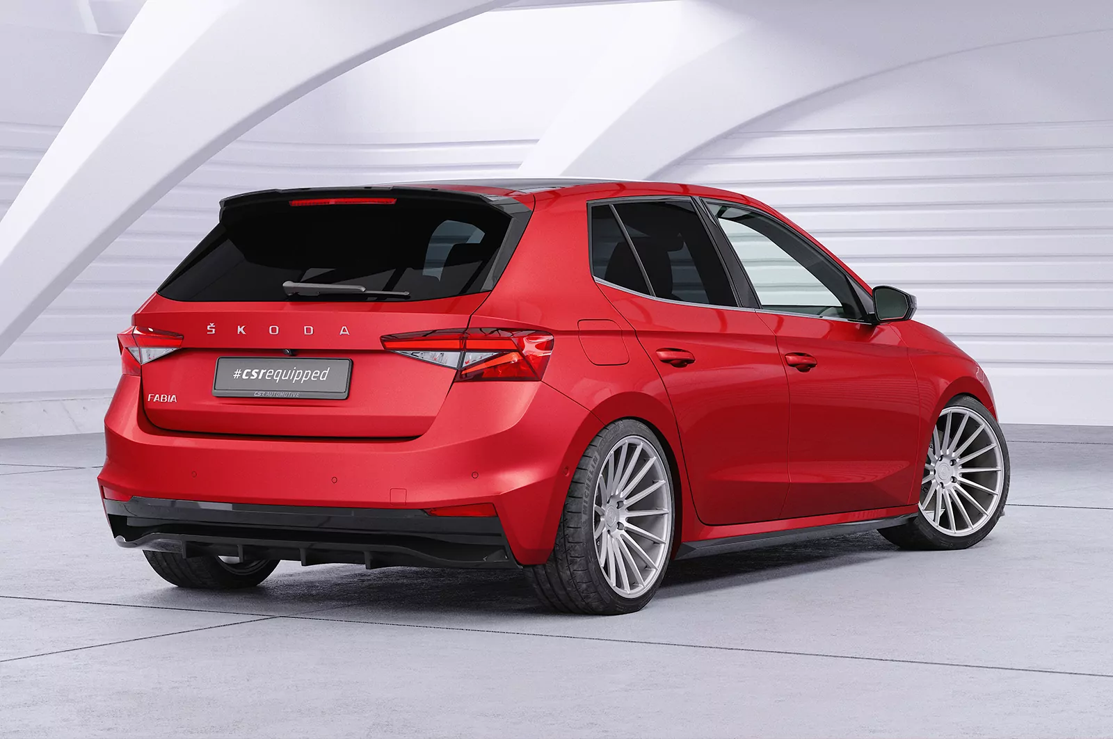 Heckflügel mit ABE für Skoda Fabia 4 HF119 Schwarz Strukturiert