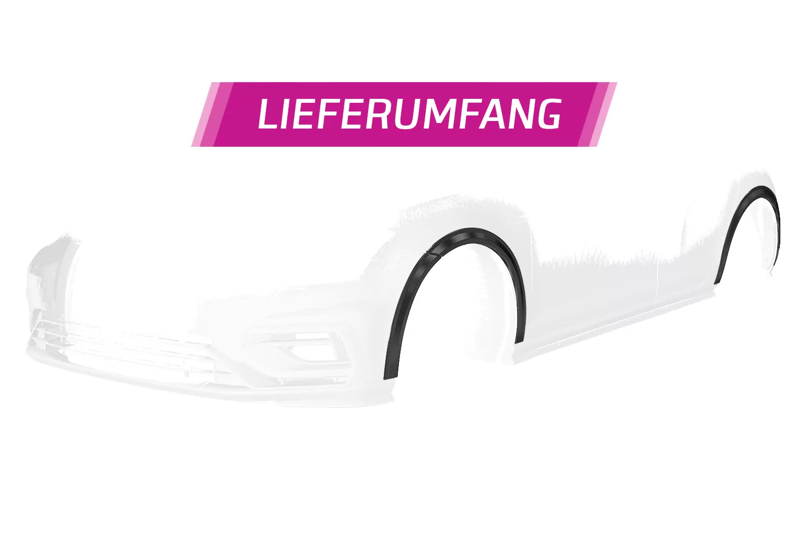 Kotflügelverbreiterung für VW Golf 7 (Typ AU) VB033 Schwarz Strukturiert