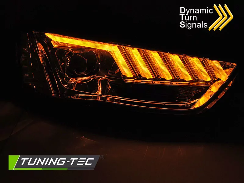 Headlights Led Chrome Seq Fits Audi A4 B8 12-15