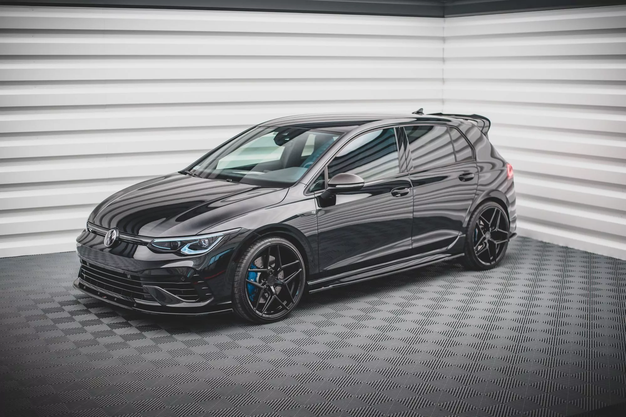 Seitenschweller Ansatz Für V.1 Für Volkswagen Golf R Mk8 Schwarz Hochglanz