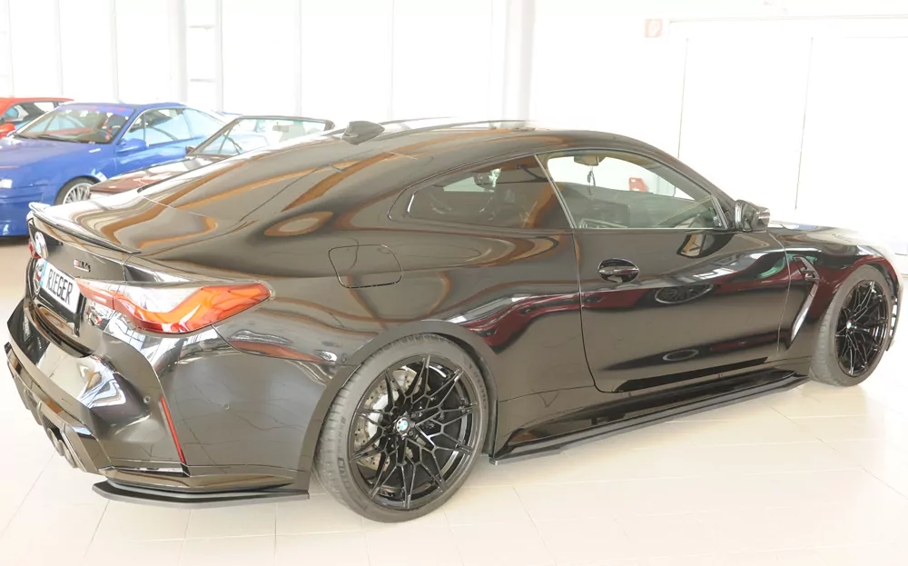 Rieger Seitenschweller rechts ansatz matt schwarz für BMW 4er G83 M4 (G234M) Cabrio 06.21-