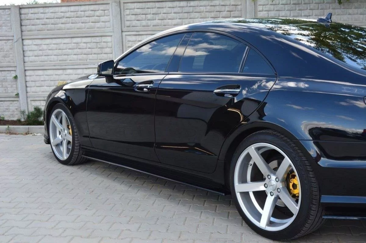 Seitenschweller Ansatz Passend Für Passend Für MERCEDES CLS C218 AMG LINE Schwarz Hochglanz Schwarz Hochglanz
