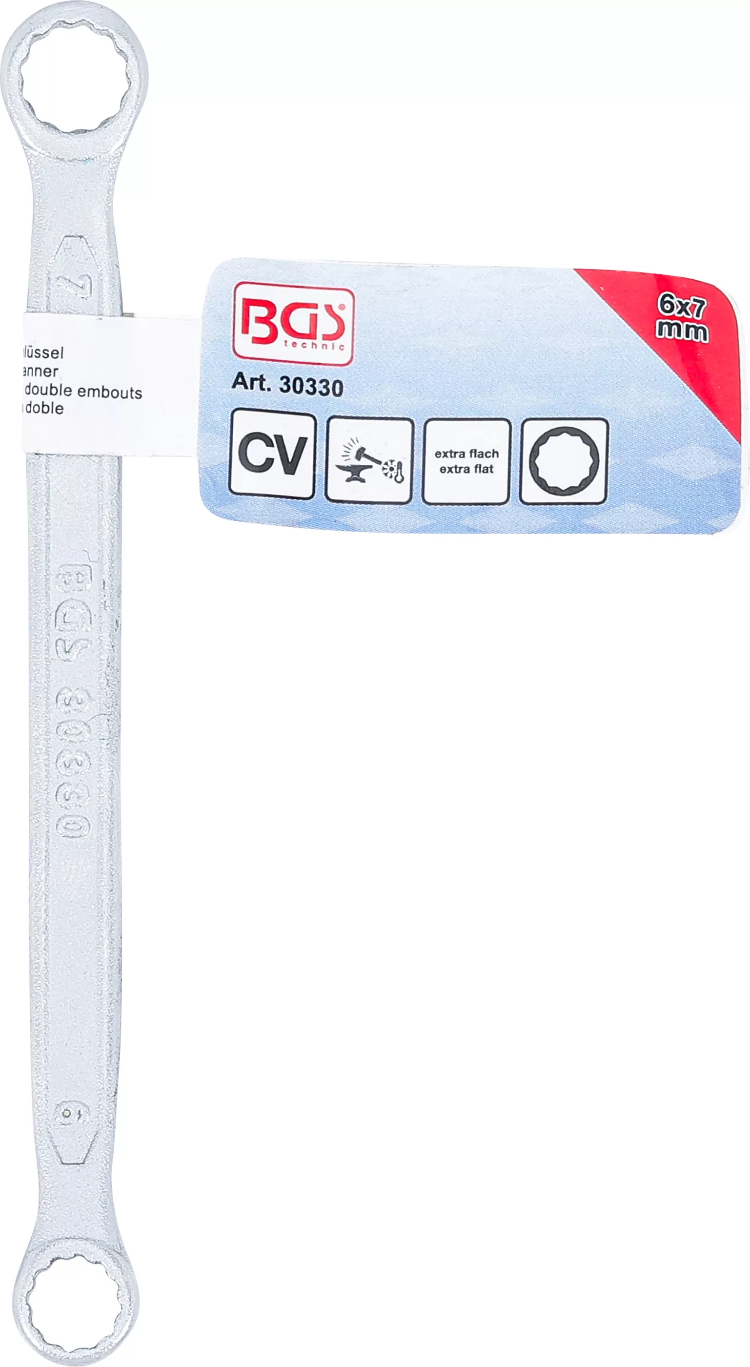 Doppel-Ringschlüssel | extra flach | SW 6 x 7 mm