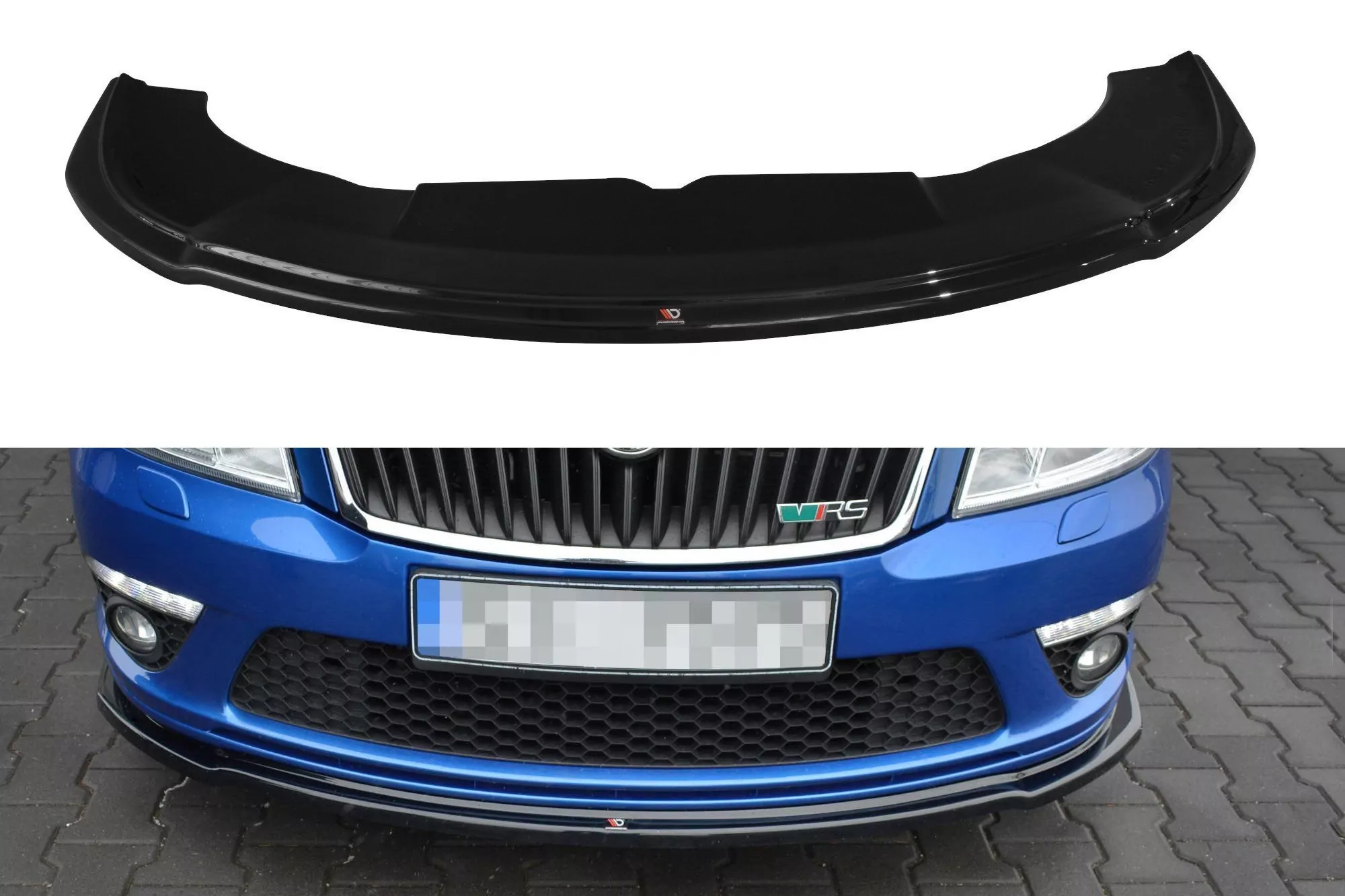 Front Ansatz Passend Für V2 Passend Für SKODA OCTAVIA MK2 RS FL Schwarz Hochglanz Schwarz Hochglanz