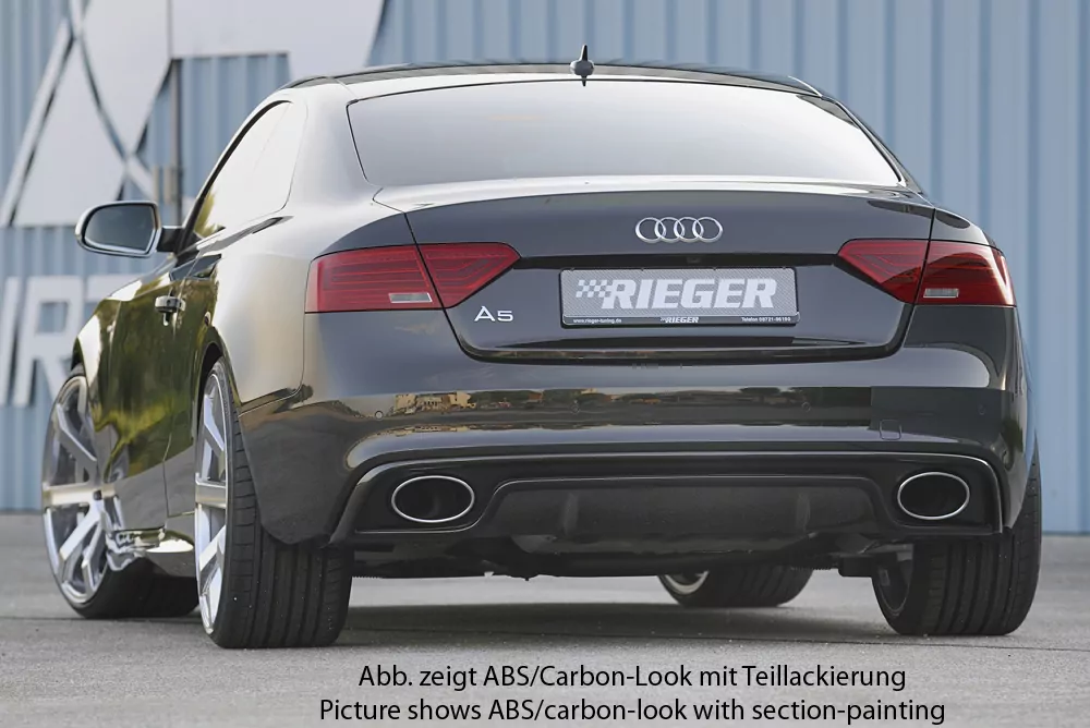 Rieger Heckeinsatz für Audi A5 (B8/B81) - Coupé 10.11-06.16 (ab Facelift) carbon optik