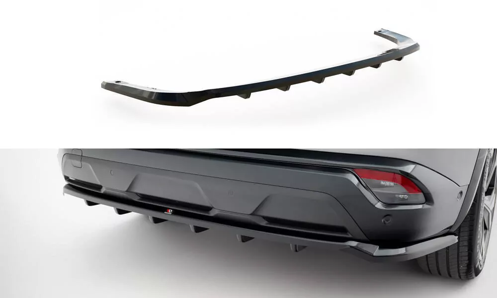 Hinten Splitter (mit Einem Vertikalem Balken) Renault Austral Mk1 Schwarz Hochglanz