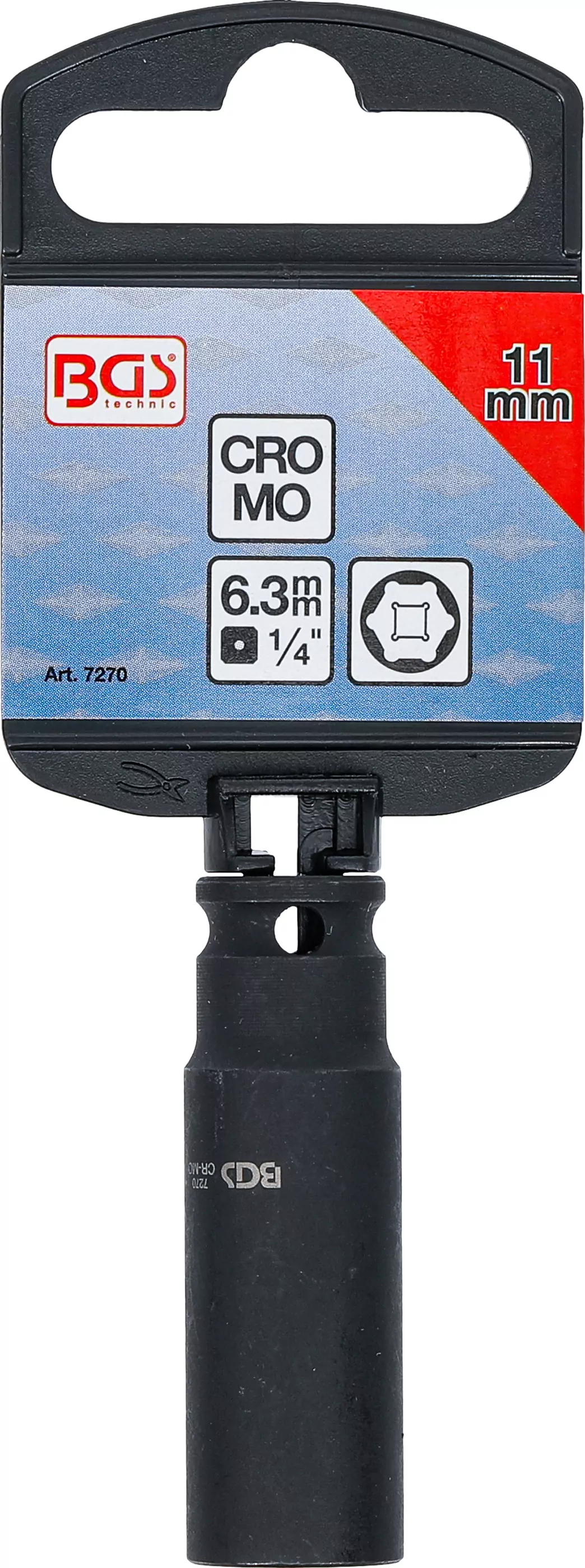 Kraft-Steckschlüssel-Einsatz Sechskant, tief | Antrieb Innenvierkant 6,3 mm (1/4") | SW 11 mm