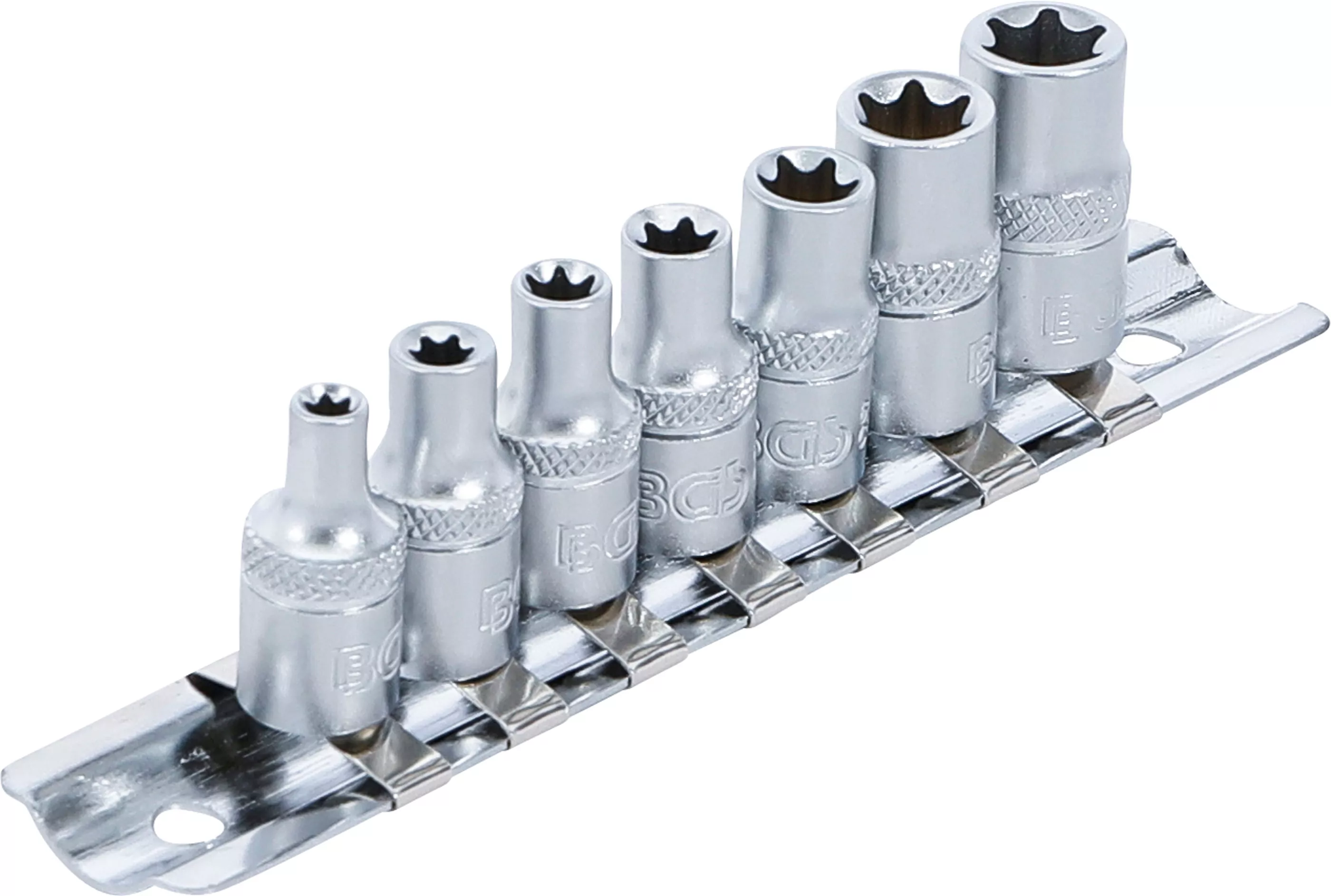 Steckschlüssel-Einsatz-Satz E-Profil | Antrieb Innenvierkant 6,3 mm (1/4") | SW E4 - E11 | 7-tlg.