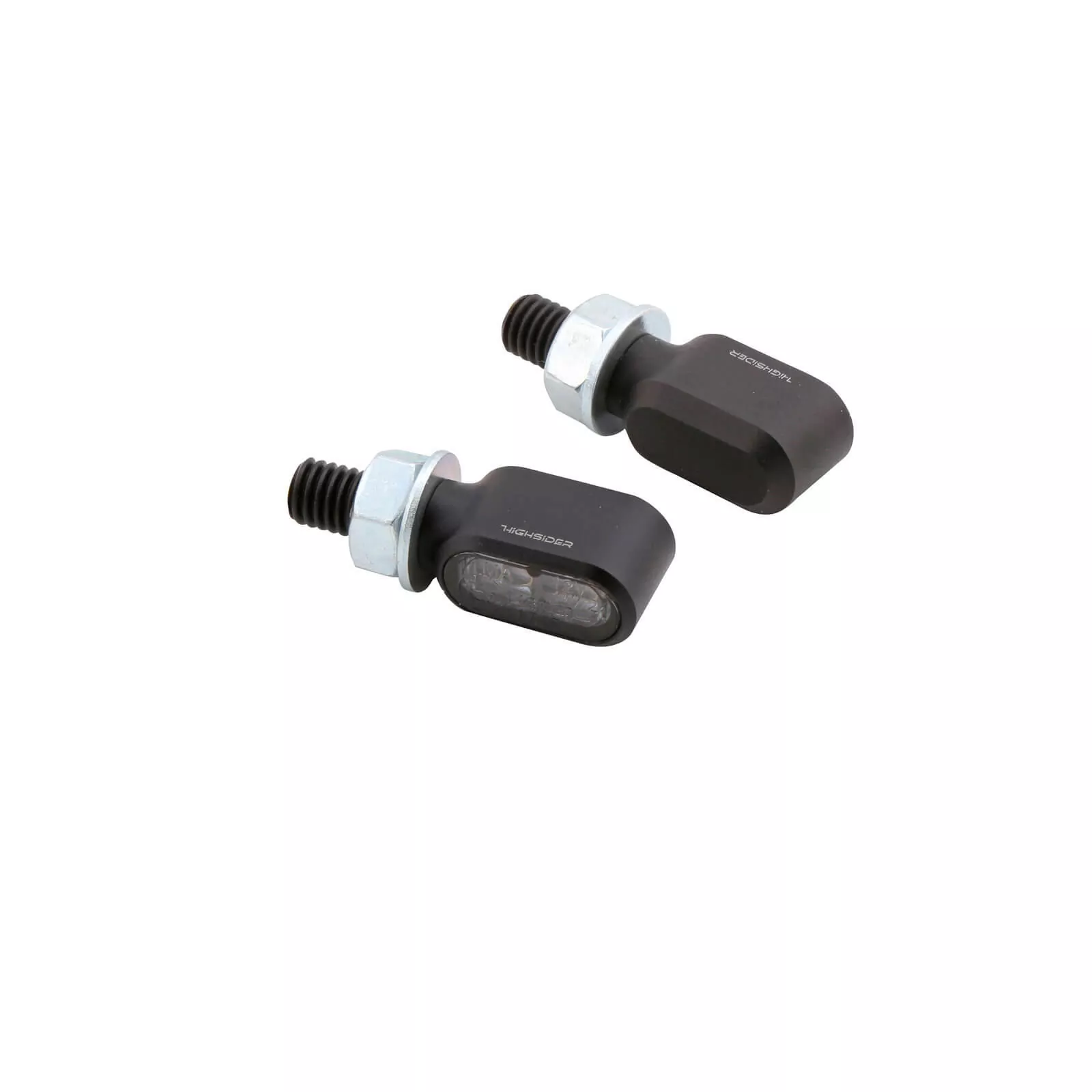 HIGHSIDER Pro Little Bronx LED Indicator Gehäuse  Schwarz / Linse Rauchgrau (Paar), Vorn & Hinten