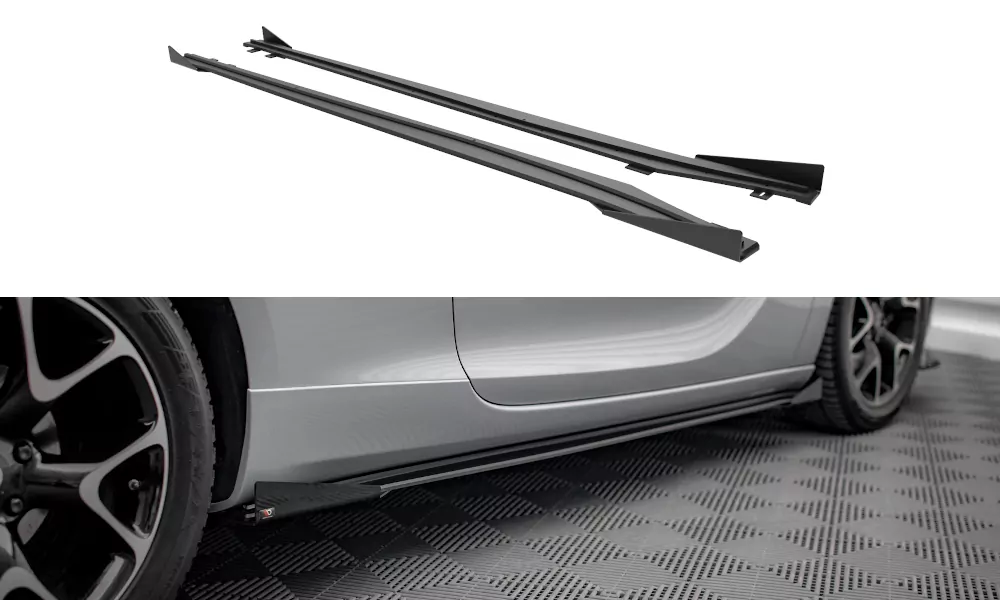 Street Pro Seitenschweller Ansatz Für + Flaps Opel Astra GTC OPC-Line J Schwarz Hochglanz