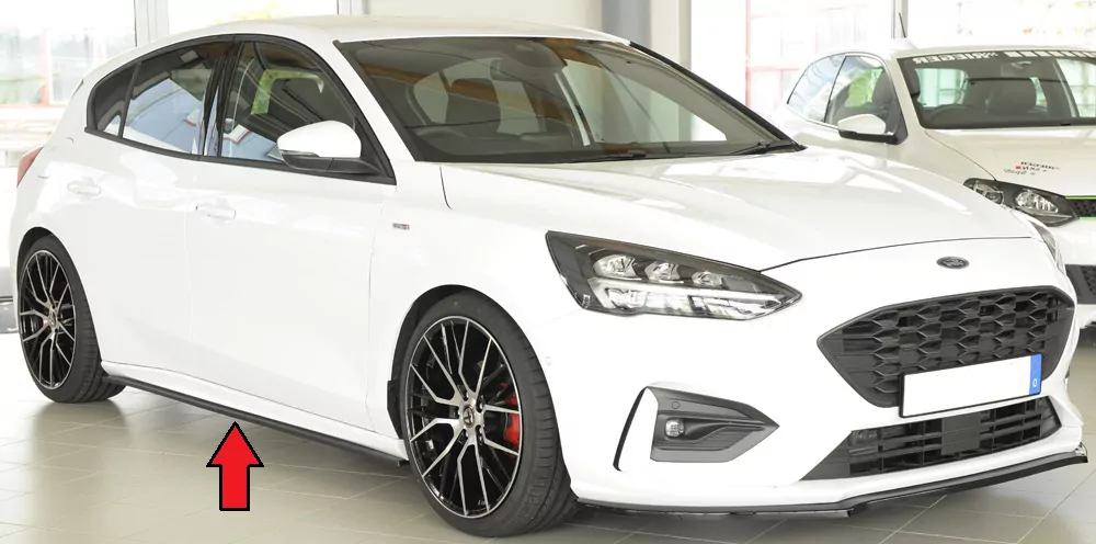 Rieger Seitenschweller rechts ansatz glanz schwarz für Ford Focus 4 ST (DEH) 5-tür. (Turnier) 04.22- (ab Facelift)