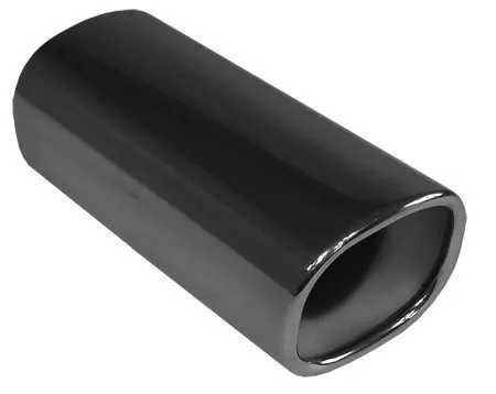 Anschweißendrohr Typ 71  93x79 mm / Länge: 200 mm  - rechteckig abgerundet / eingerollt / 15°abgeschrägt / mit Absorber