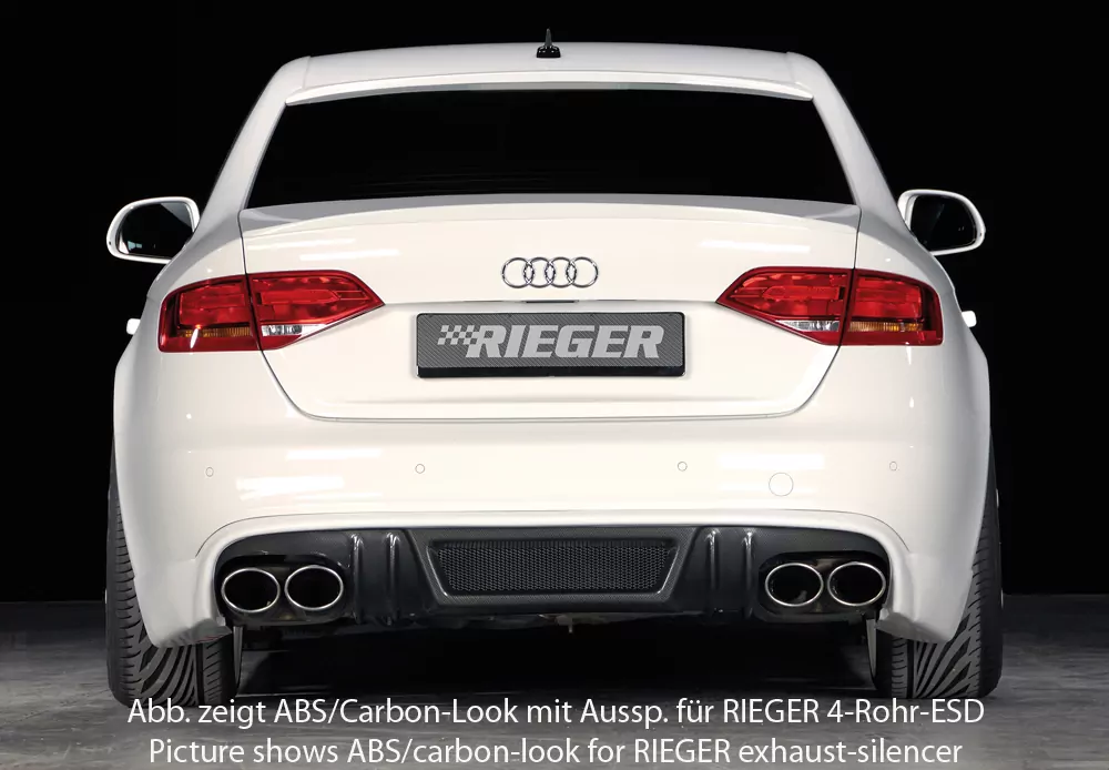 Rieger Heckschürzenansatz für Audi A4 S4 (B8/B81) - Avant 11.08-12.11 (bis Facelift) carbon optik