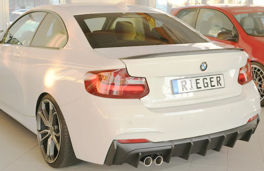 Rieger Heckeinsatz matt schwarz für BMW 2er F22  (1C) Coupé 03.14-06.17 (bis Facelift)