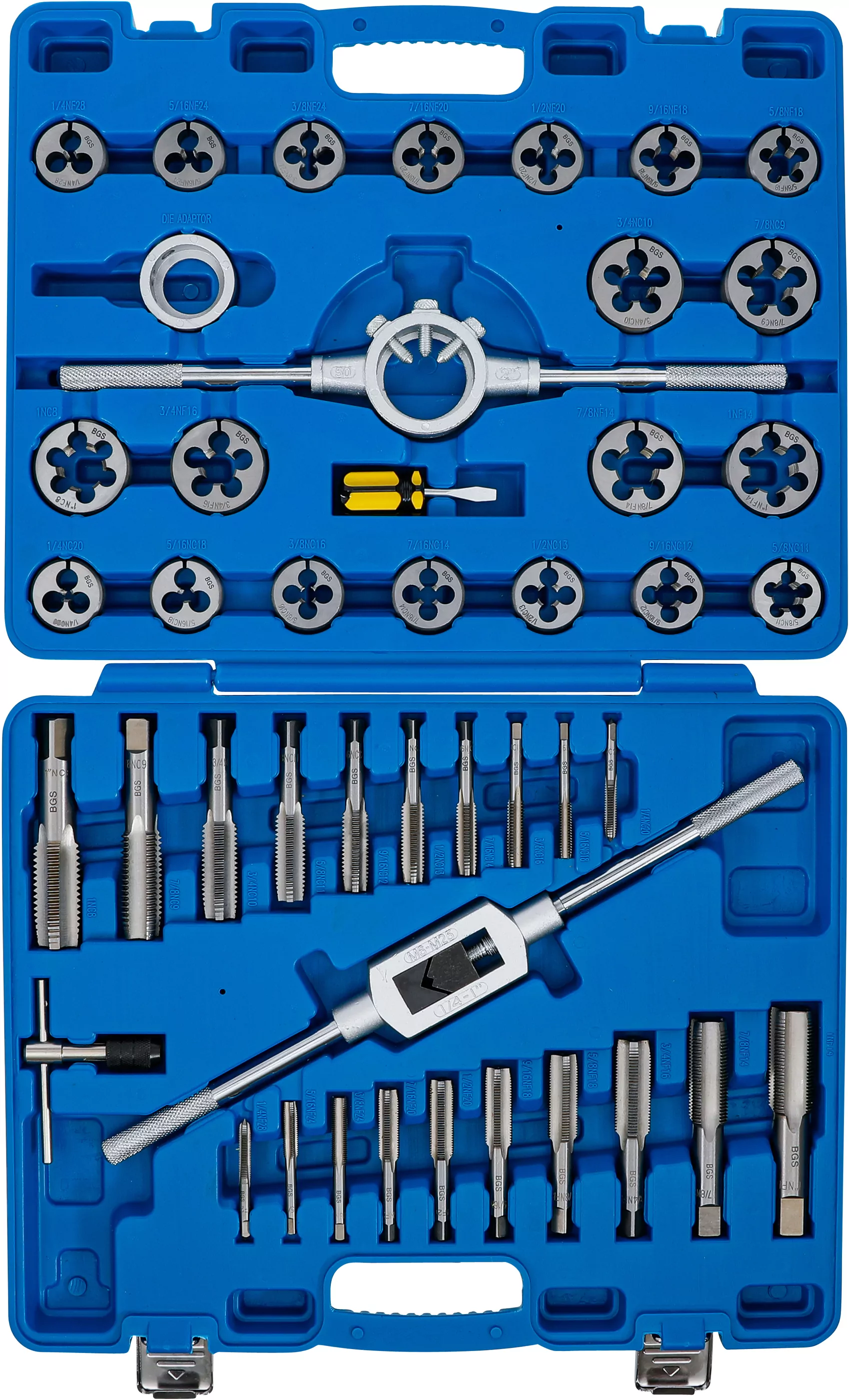 Gewindeschneid-Satz | Zoll | 1/4" - 1" | 45-tlg.