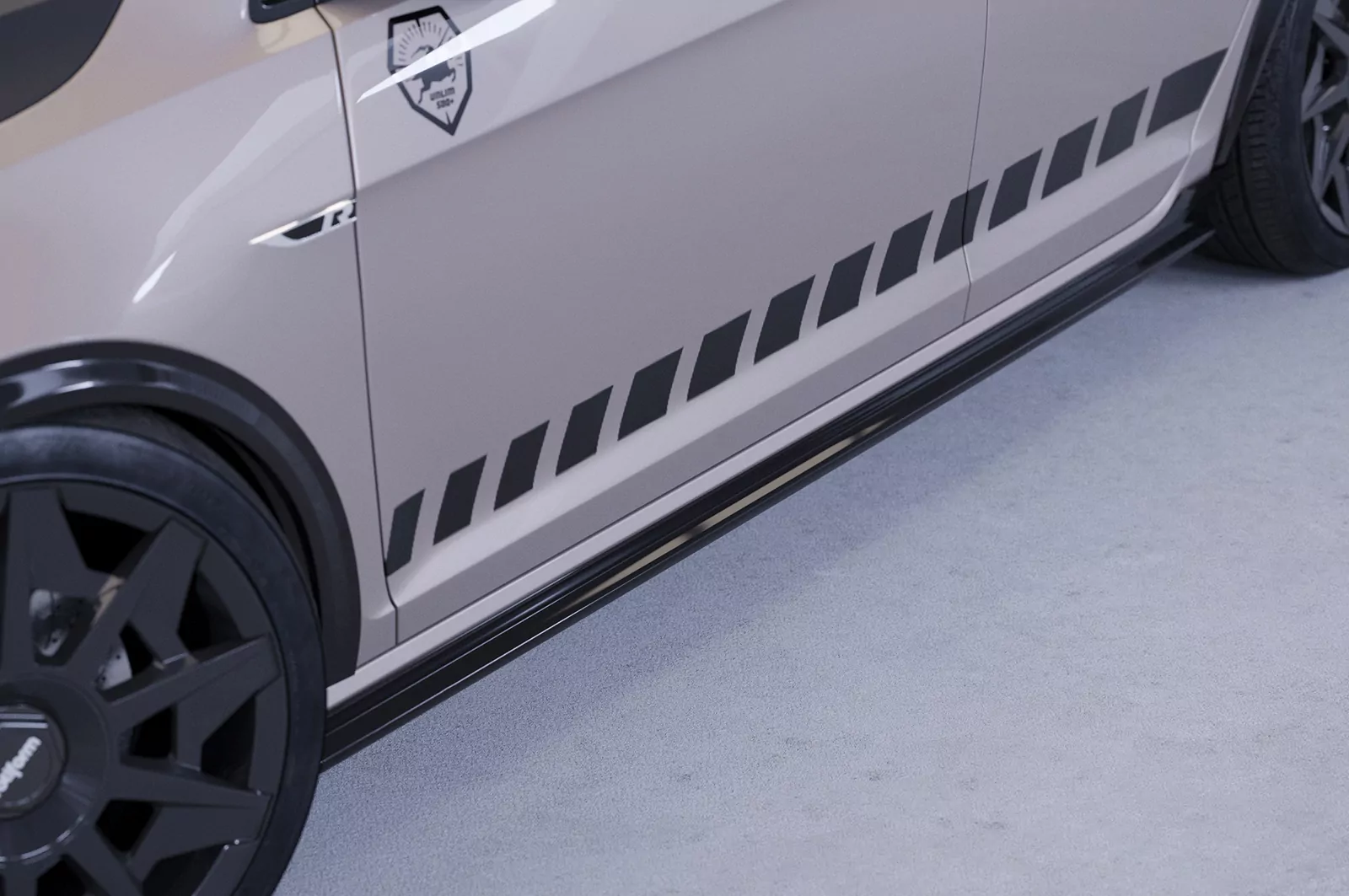 Seitenschweller für VW Golf 7 (Typ AU) SS487 Schwarz Strukturiert