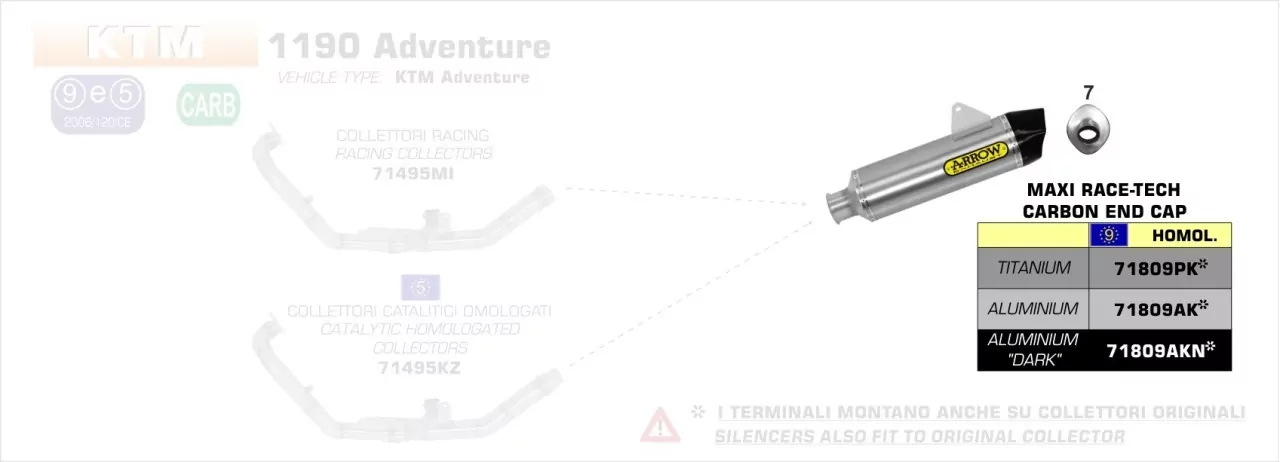 Arrow MaXi Race-Tech Aluminium Schwarz KTM 1050/1190 Adventure -16/1290 S ADV