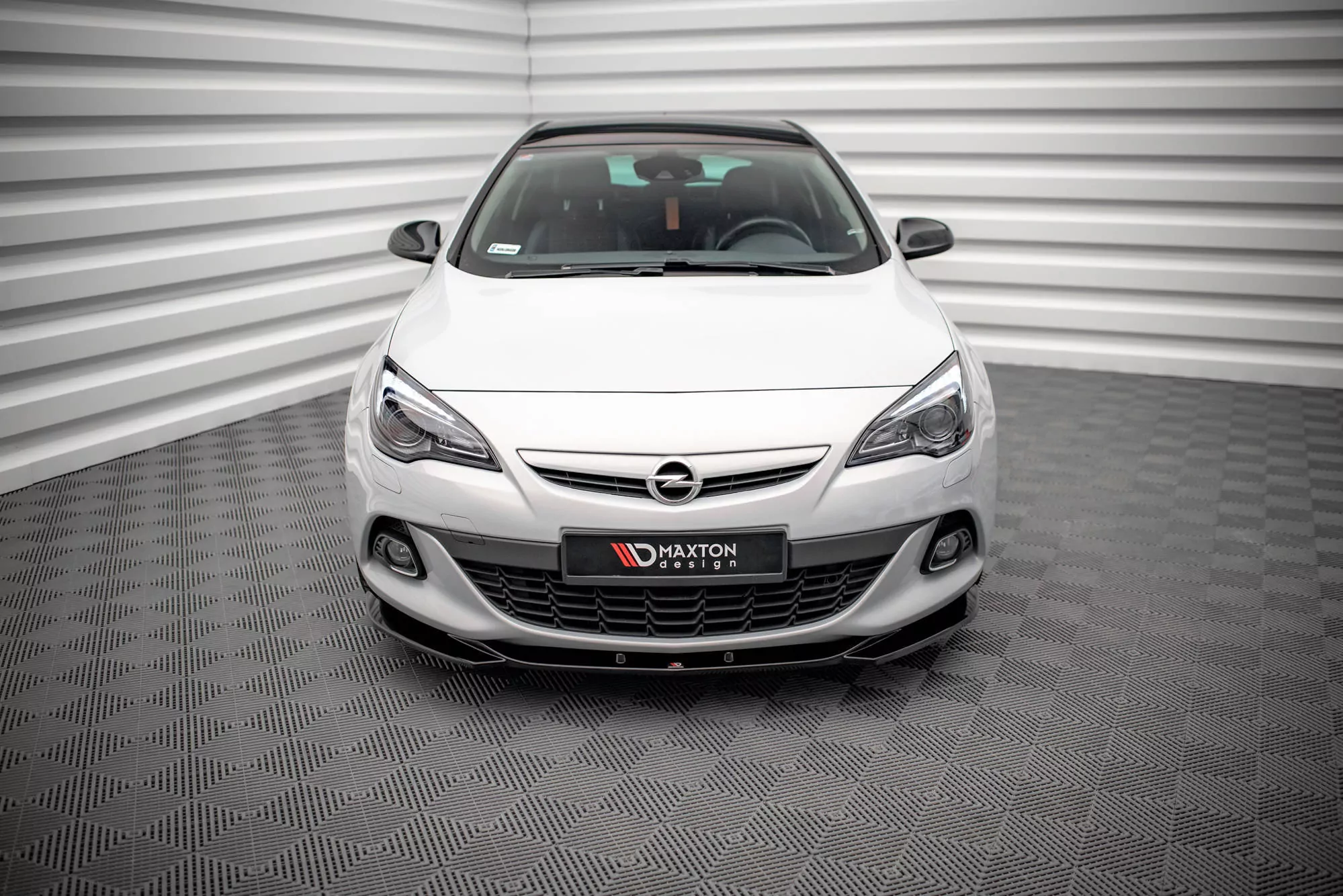 Front Ansatz V.1 Für Opel Astra GTC OPC-Line J Schwarz Hochglanz