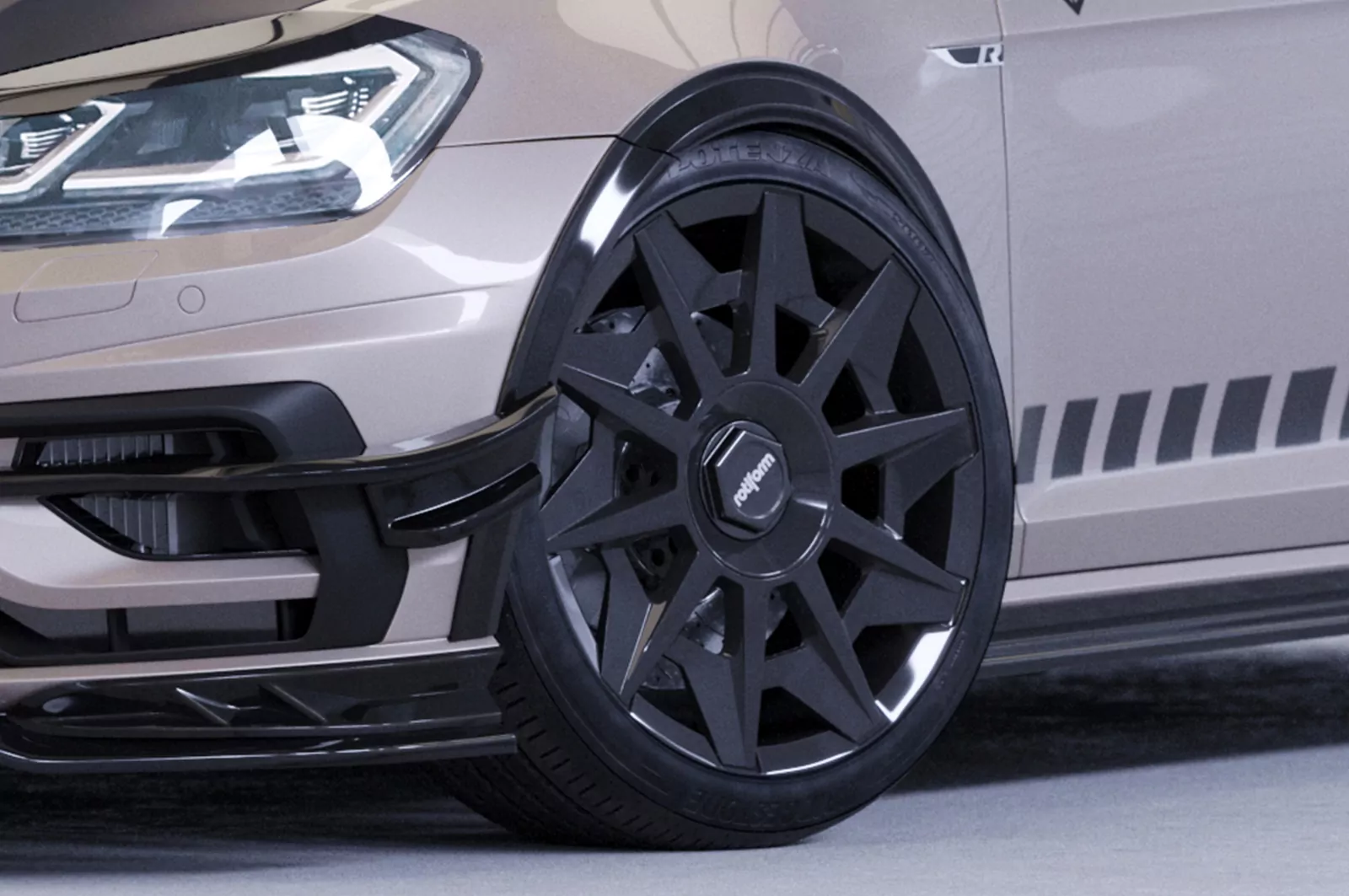 Kotflügelverbreiterung für VW Golf 7 (Typ AU) VB033 Schwarz Strukturiert