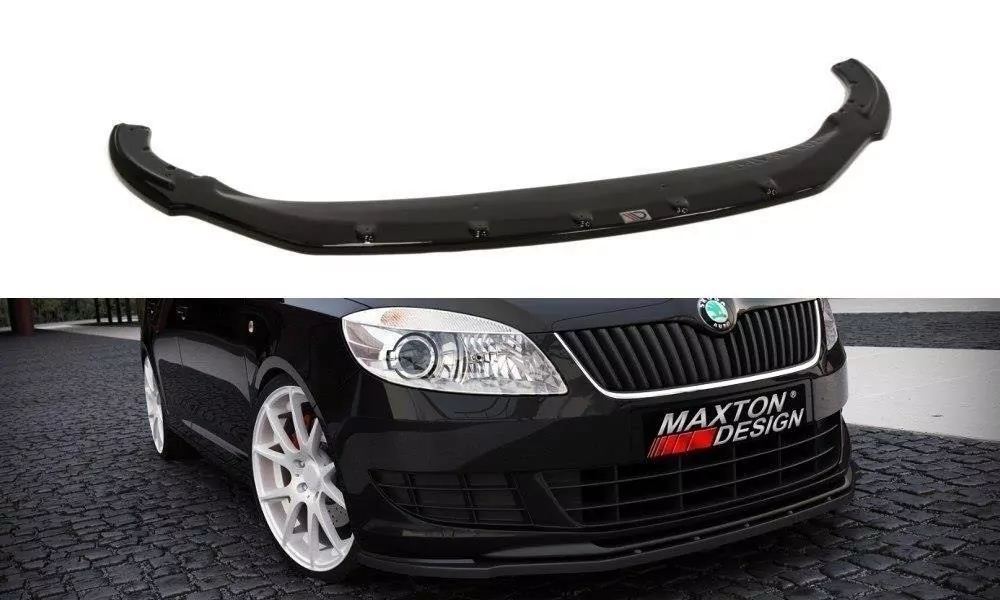 Front Ansatz Passend Für Passend Für SKODA FABIA II FL, Serie Schwarz Hochglanz Schwarz Hochglanz