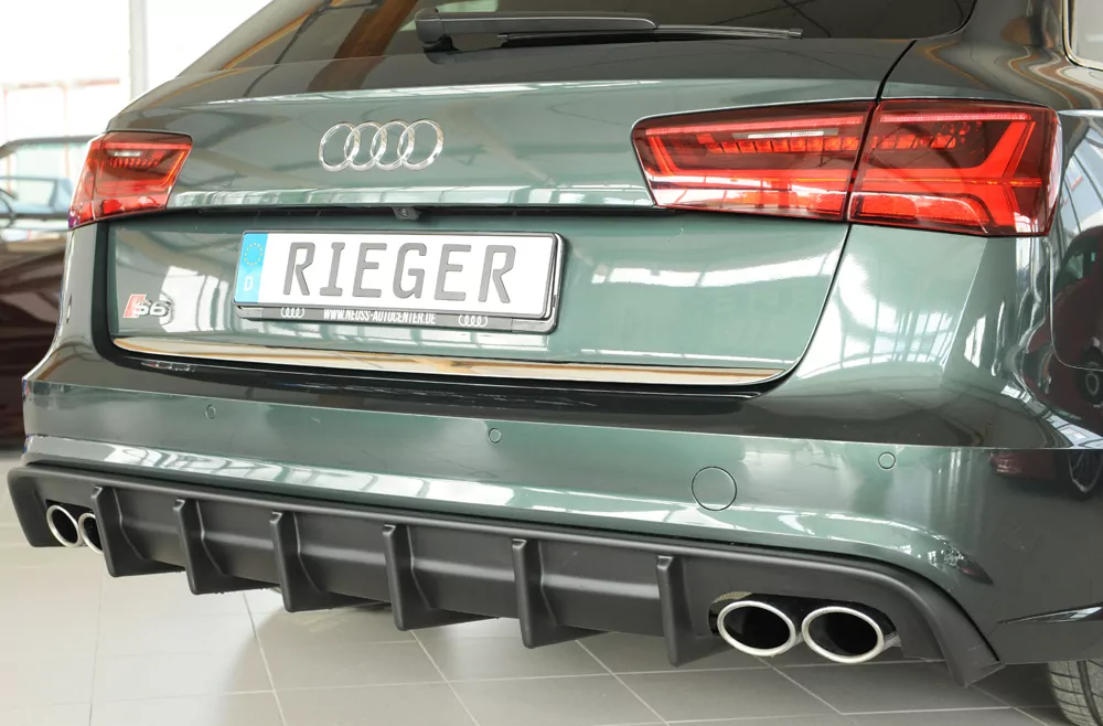 Rieger Heckeinsatz (für Fzg. ohne AHK) matt schwarz für Audi A6 S6 (4G/C7) Lim. 09.14- (ab Facelift)