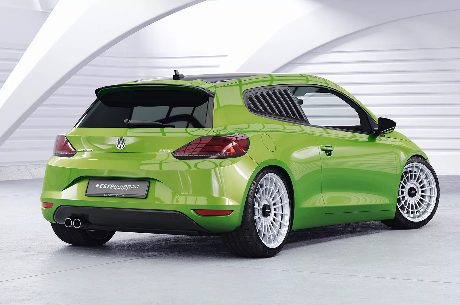 Seitenscheibenblenden für VW Scirocco 3 (Typ 13) SSB011 Carbon Look Hochglanz