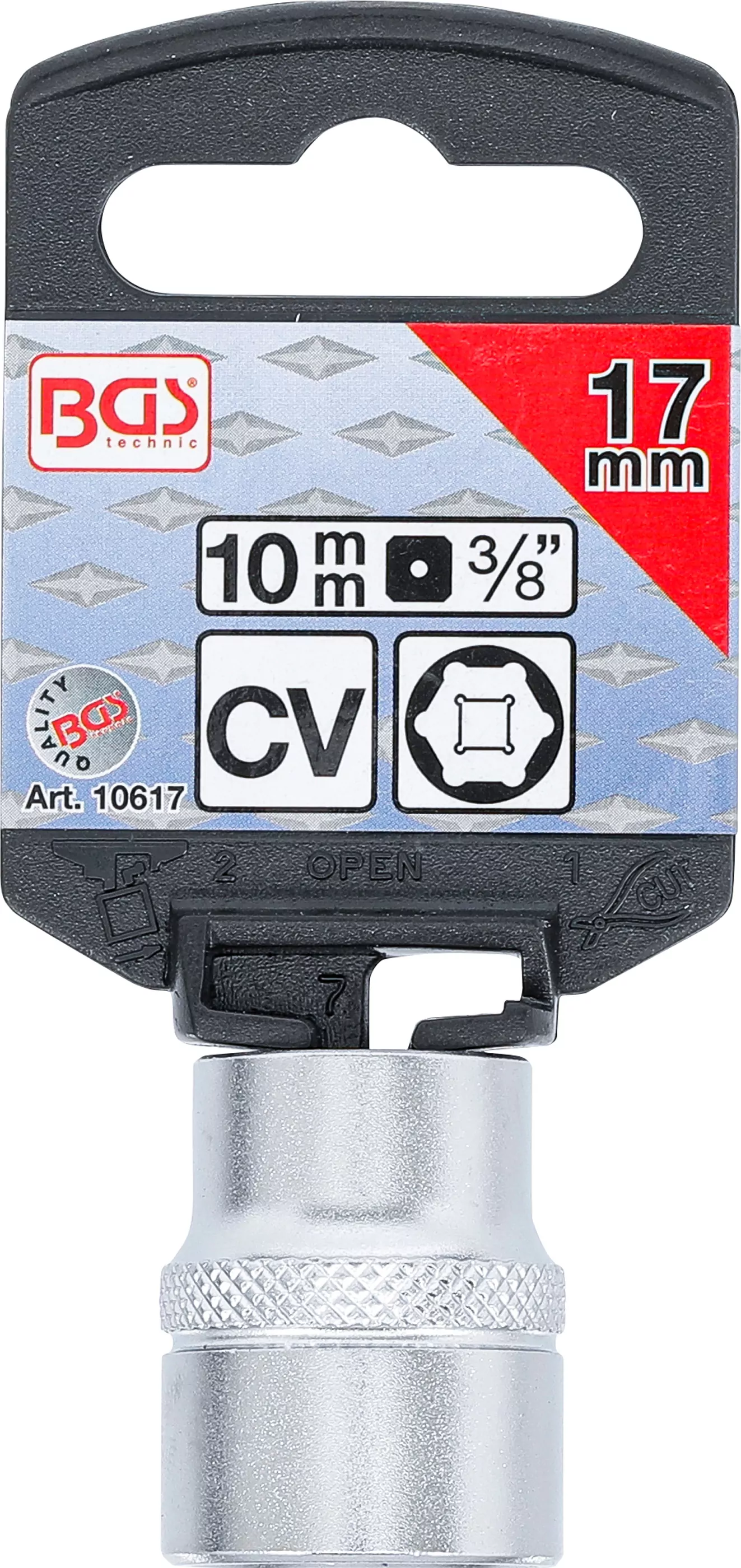 Steckschlüssel-Einsatz Sechskant | Antrieb Innenvierkant 10 mm (3/8") | SW 17 mm