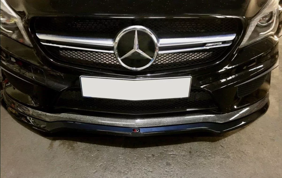 Front Ansatz Passend Für V.1 Passend Für MERCEDES CLA 45 AMG C117 (vor FL) Schwarz Hochglanz Schwarz Hochglanz